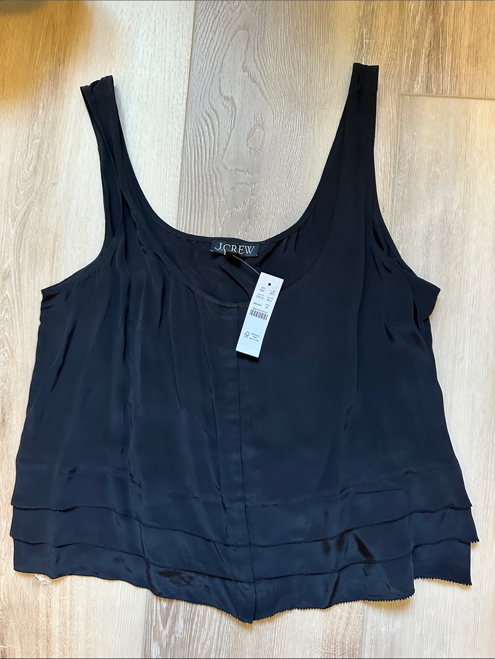 J Crew Drapey Tiered Top in Crepe De Chine